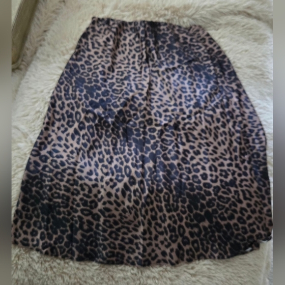 Satin High Waist Hidden Elasticized Waistband Flared A Line Skirt #838 - Picture 7 of 12